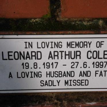 COLEMAN Leonard Arthur 1917-1997