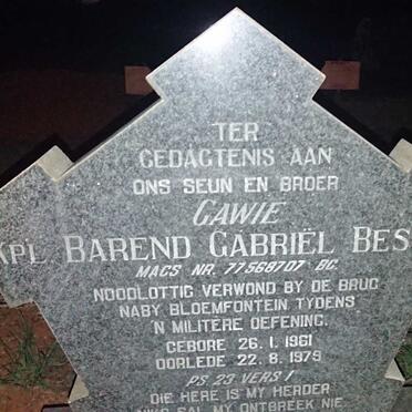 BESTER Barend Gabriel 1961-1979