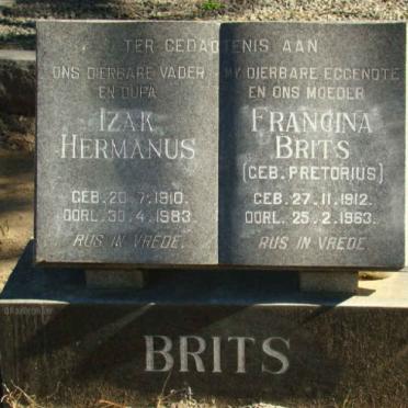 BRITS Izak Hermanus 1910-1983 &amp; Francina PRETORIUS 1912-1963