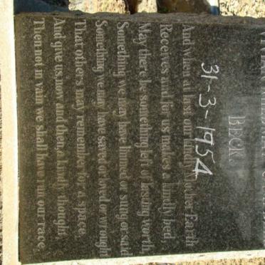 BECK Vivian Mildmay Campbell -1954 