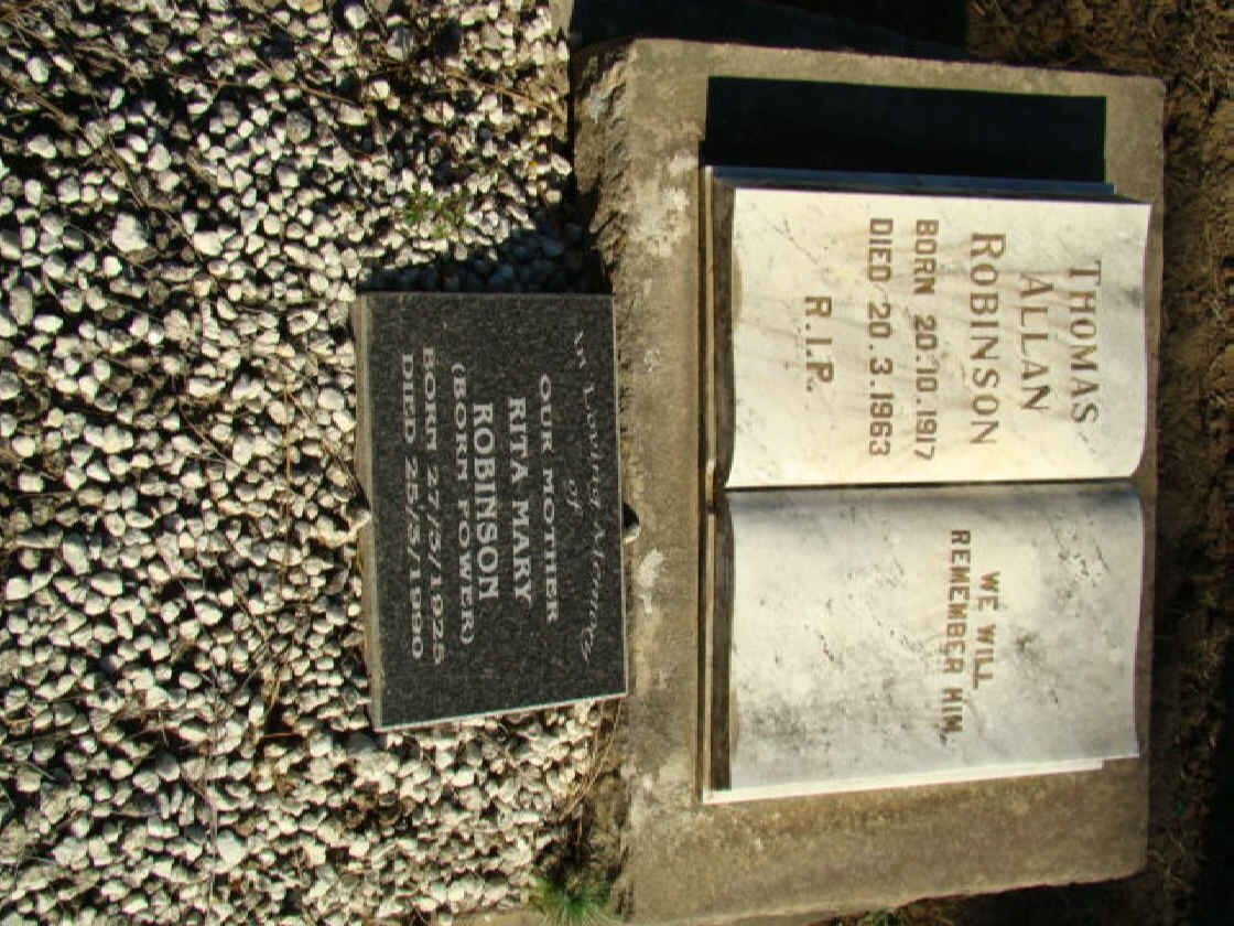 ROBINSON Thomas Allan 1917-1963 &amp; Rita Mary POWER 1925-1990