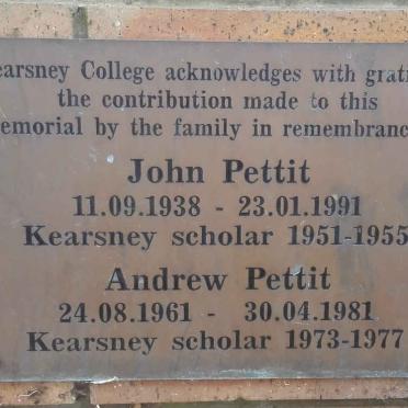 PETTIT John 1938-1991 :: PETTIT Andrew 1961-1981