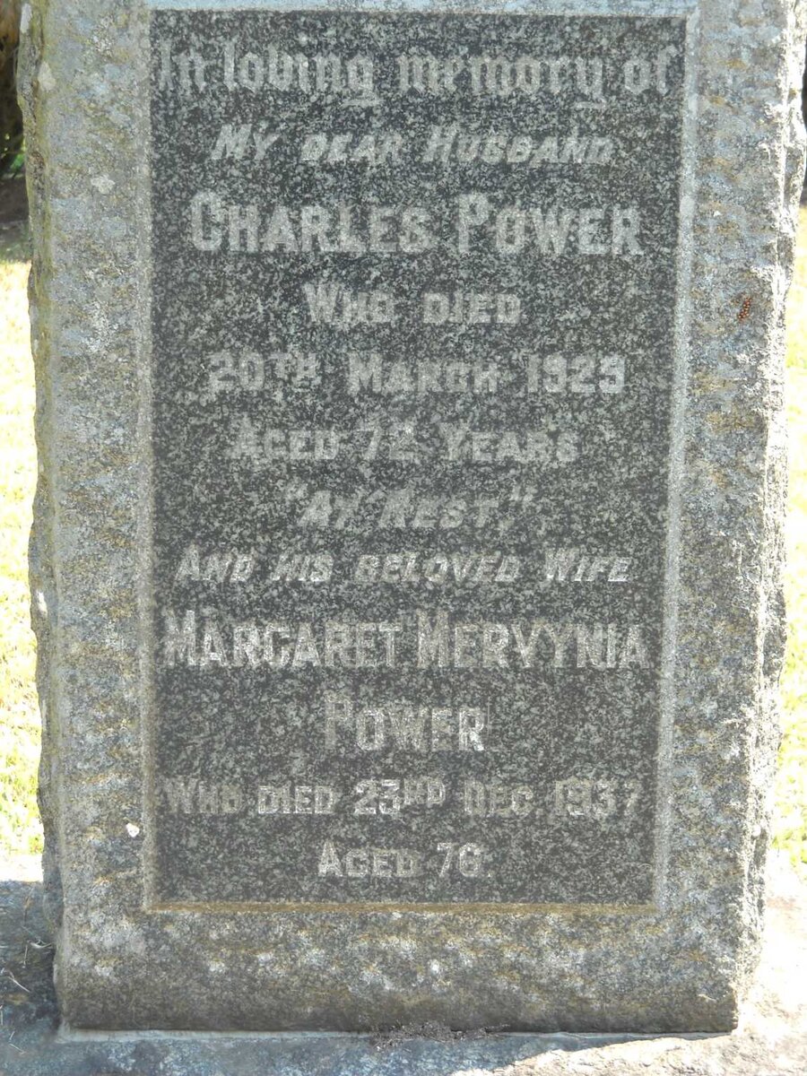 POWER Charles -1929 &amp; Margaret Mervynia -1937