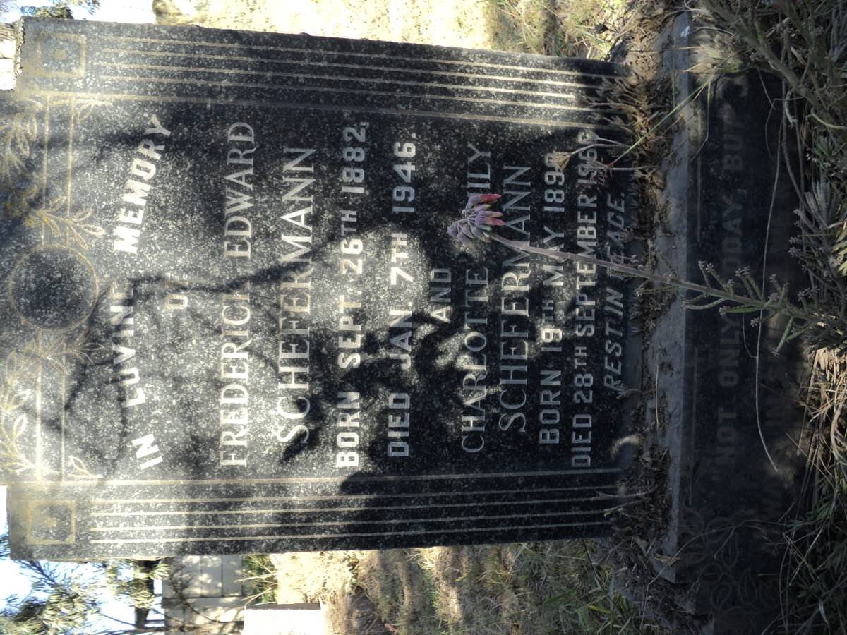 SCHEFERMANN Frederick Edward 1882-1946 &amp; Charlotte Emily 189?-1966