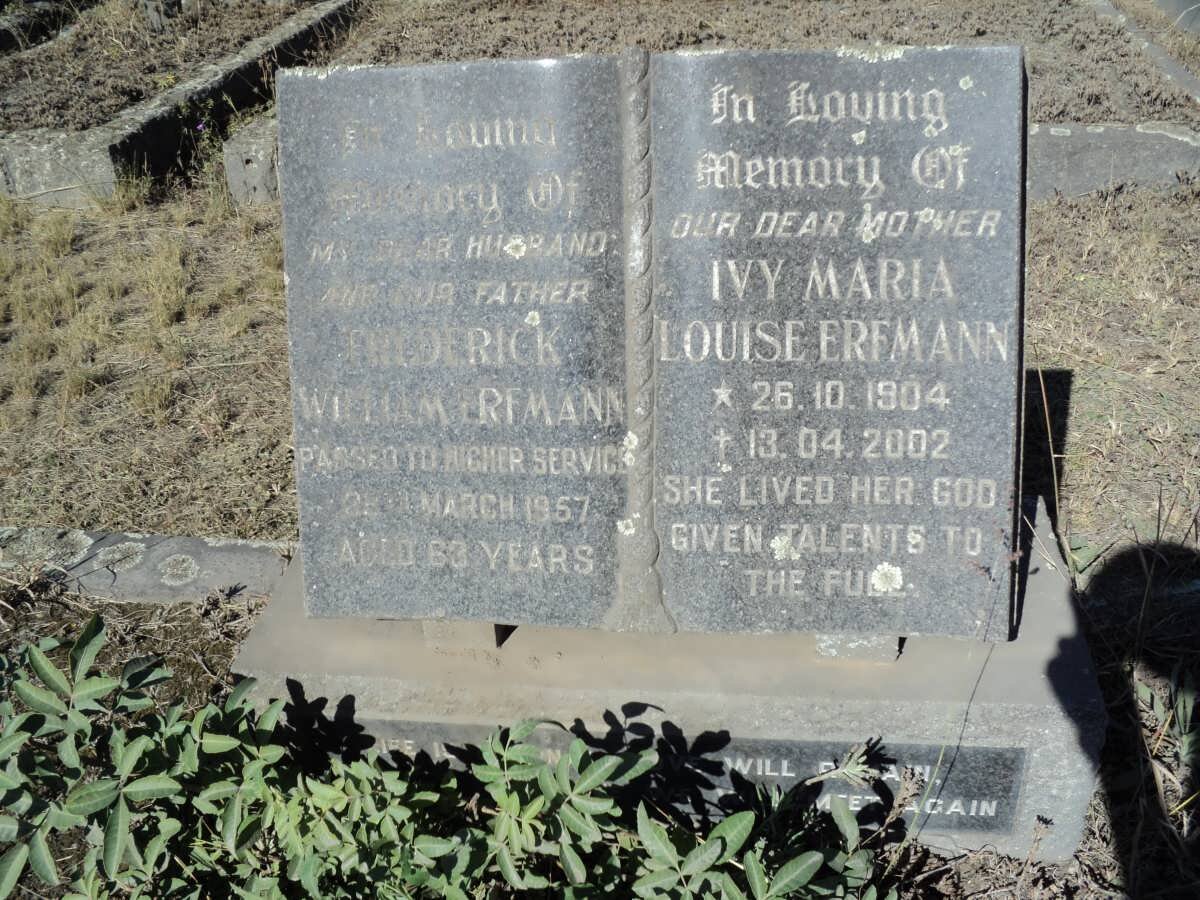 ERFMANN Frederick William -1957 &amp; Ivy Maria Louise 1904-2002