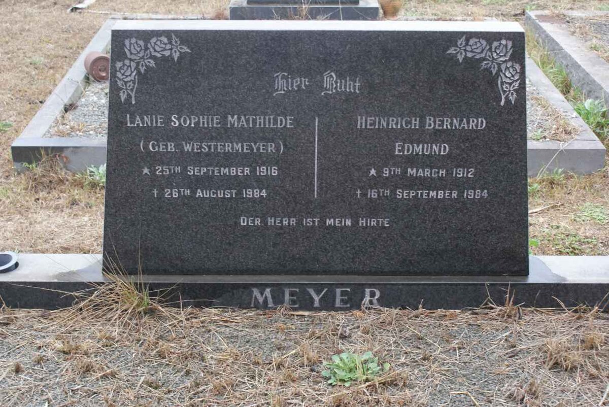MEYER Heinrich Bernard Edmund 1912-1984 &amp; Lanie Sophie Mathilde WESTERMEYER 1916-1984