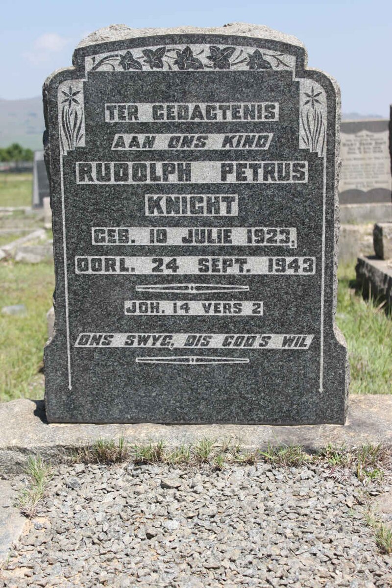 KNIGHT Rudolph Petrus 1923-1943