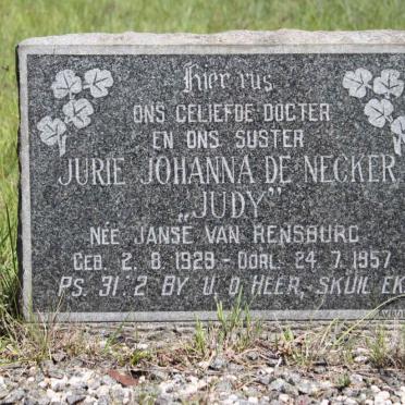 NECKER Jurie Johanna, de nee JANSE VAN RENSBURG 1929-1957