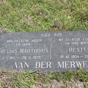 MERWE Theunis Marthinus, van der 1887-1976 &amp; Hester 1904-1969