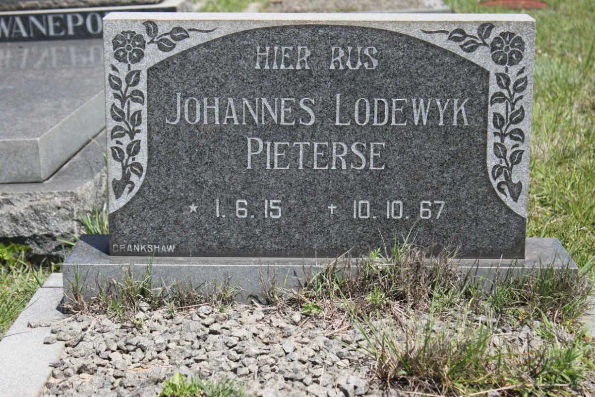 PIETERSE Johannes Lodewyk 1915-1967