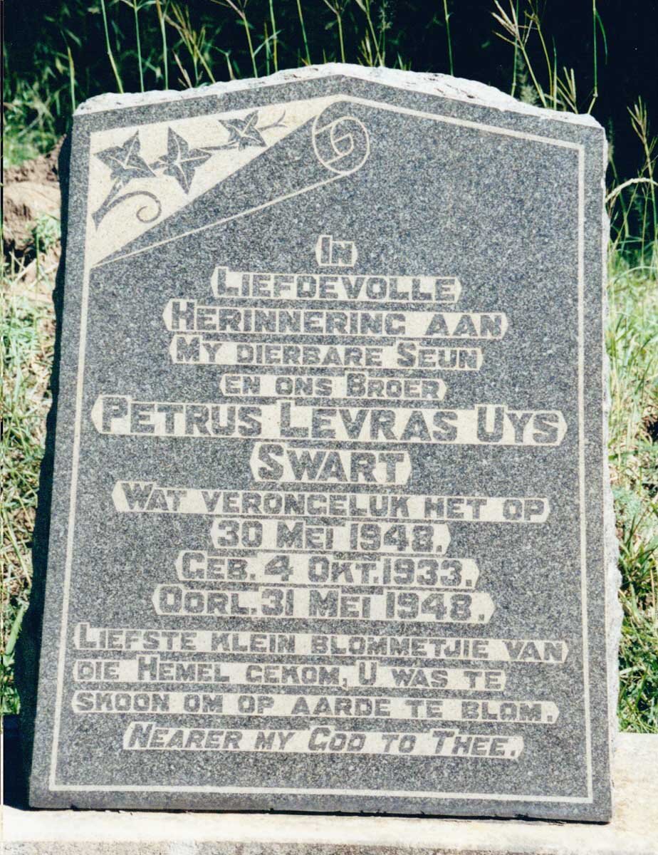 SWART Petrus Levras Uys 1933-1948