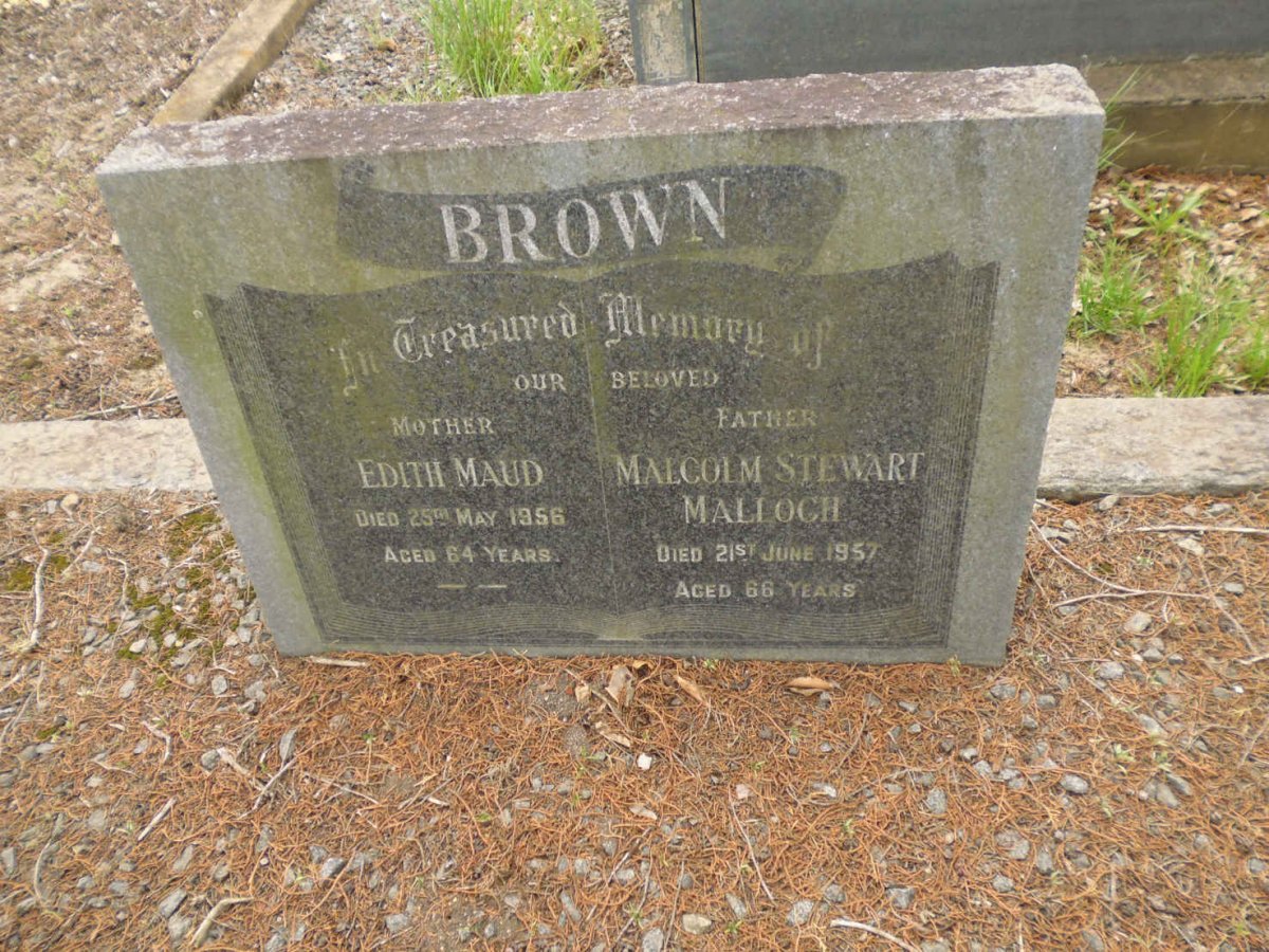 BROWN Malcolm Stewart Malloch -1957 &amp; Edith Maud -1956