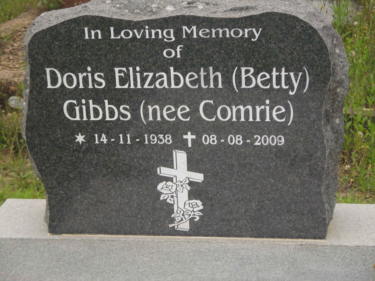 GIBBS Doris Elizabeth nee COMRIE 1938-2009
