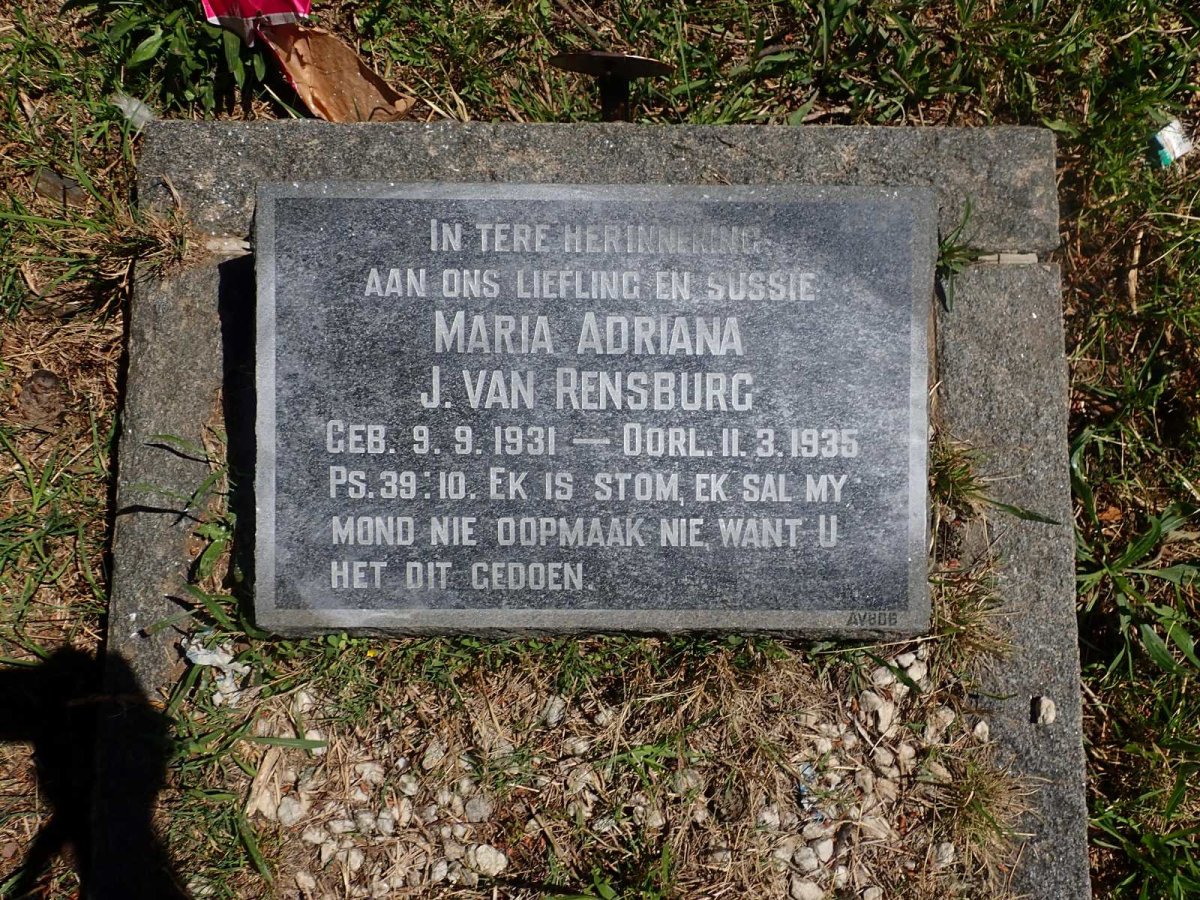 RENSBURG Maria Adriana, J. van 1931-1935
