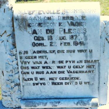 PLESSIS Jan, du 1870-1941