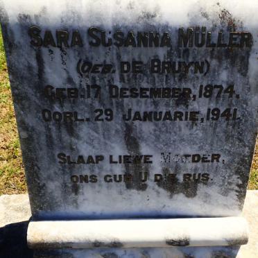 MÜLLER Sara Susanna nee DE BRUYN 1874-1941