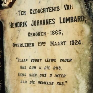 LOMBARD Hendrik Johannes 1865-1924