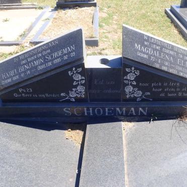 SCHOEMAN Karel Benjamin 1906-1995 &amp; Magdalena Elizabeth 1917-1988