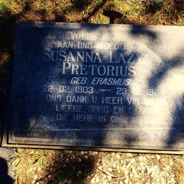 PRETORIUS Susanna Lazya nee ERASMUS 1903-1984