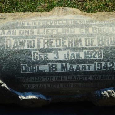 BRUYN Dawid Frederick, de 1928-1942