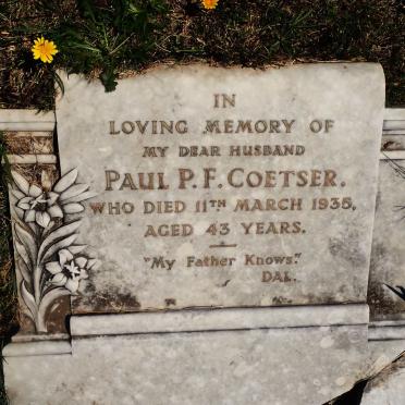 COETSER Paul P.F. -1935