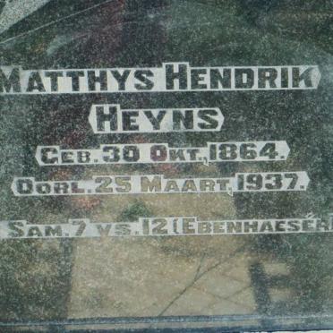 HEYNS Matthys Hendrik 1864-1937 &amp; Sophia Maria MULLER 1869-1959
