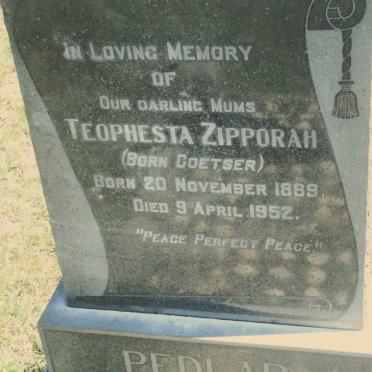 PEDLAR Herbert Walter Louis 1885-1953 &amp; Teophesta Zipporah COETSER 1889-1952