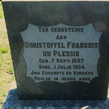 PLESSIS Christoffel Francois, du 1897-1954