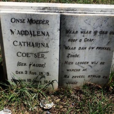 COETSER Magalena Catharina nee NAUDE 1853-1945