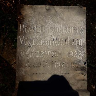 RENSBURG Hendrina Johanna Vogel, van -1922