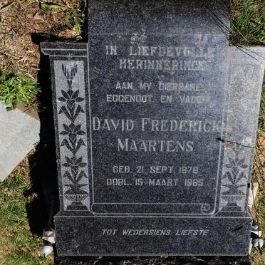 MAARTENS David Frederick 1879-1965