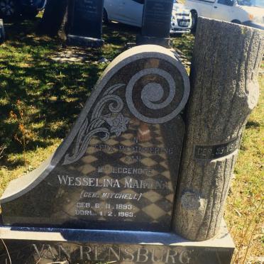 RENSBURG Wesselina Martina, van nee MITCHELL 1893-1963