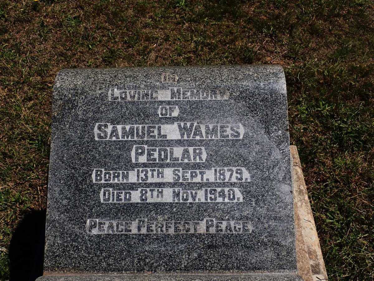 PEDLAR Samuel Wames 1879-1940