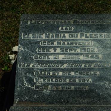 PLESSIS Elsie Maria, du nee MAARTENS 1902-1945