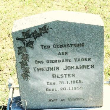 BESTER Theunis Johannes 1869-1959