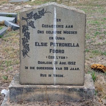 FOORD Elsie Petronella nee LYON -1952