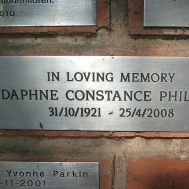 PHILLIPS Daphne Constance 1921-2008