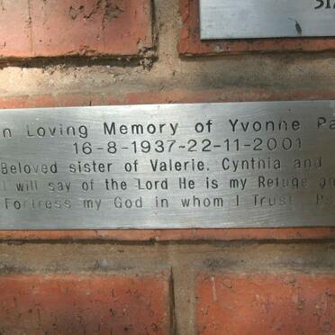 PARKIN Yvonne 1937-2001