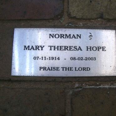 NORMAN Mary Theresa Hope 1914-2003