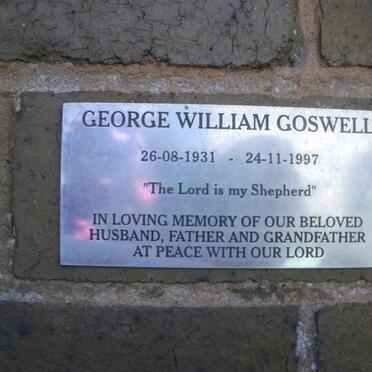 GOSWELL George William 1931-1997