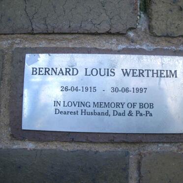 WERTHEIM Bernard Louis 1915-1997 &amp; Althea Grace 1913-2001