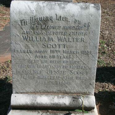 SCOTT William Walter -1951 &amp; Florence Jessie -1968