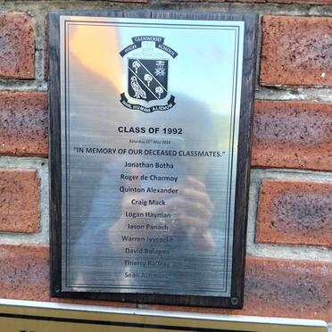 12. Class of 1992 - Deceased classmates