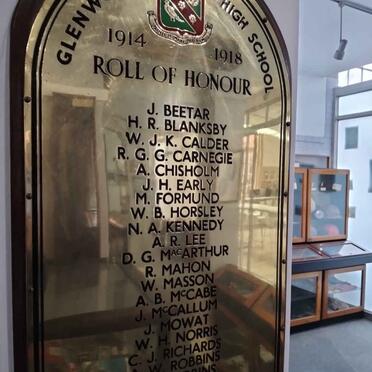 02. Glenwood Roll of Honour 1914-1918