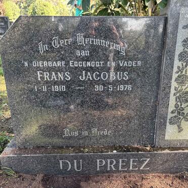 PREEZ Frans Jacobus, du 1910-1976