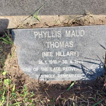 THOMAS Phyllis Maud nee HILLARY 1910-1999