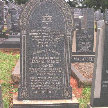 FRANKS Hannah Mercia -1961