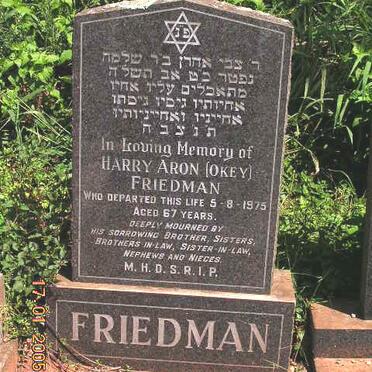 FRIEDMAN Harry Aron -1975
