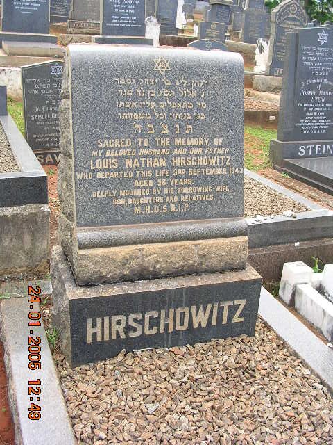 HIRSCHOWITZ Louis Nathan -1943