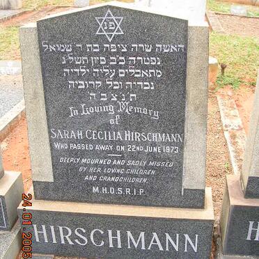 HIRSCHMANN Sarah Cecilia -1973